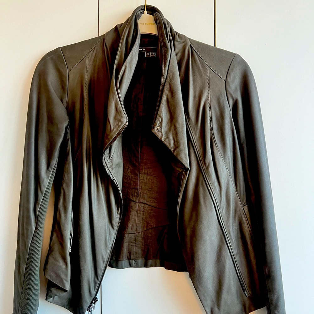 Stunning Vince Designer Leather Jacket - Small